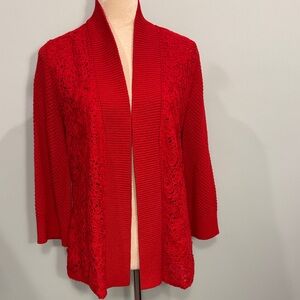 Peter Nygard Vibrant Red Cardigan Sweater Size M